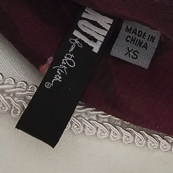 KUT from the KLOTH purple BLOUSE top FLORAL l/s SHEER hi-low BUTTONS - Picture 12 of 12